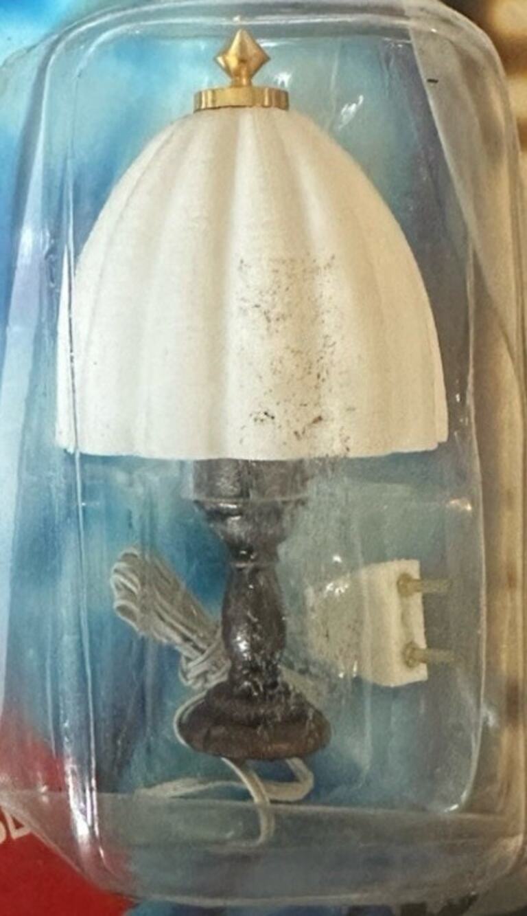 Electric Light: Lamp 12V- Miniature House - Dollhouse Vintage Table Lamp NOS